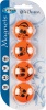 Магниты 4 штуки круглые (d=40мм) оранжевые со смайлом для доски магнитно - маркерной в блистре с европодвесом. 